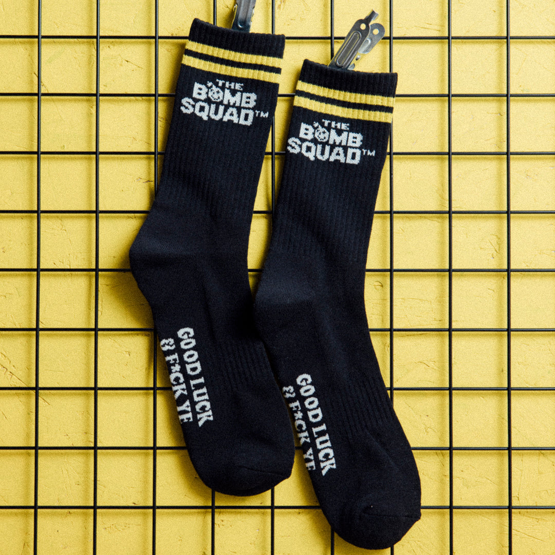 BSP Premium Crew Socks - Black & Yellow